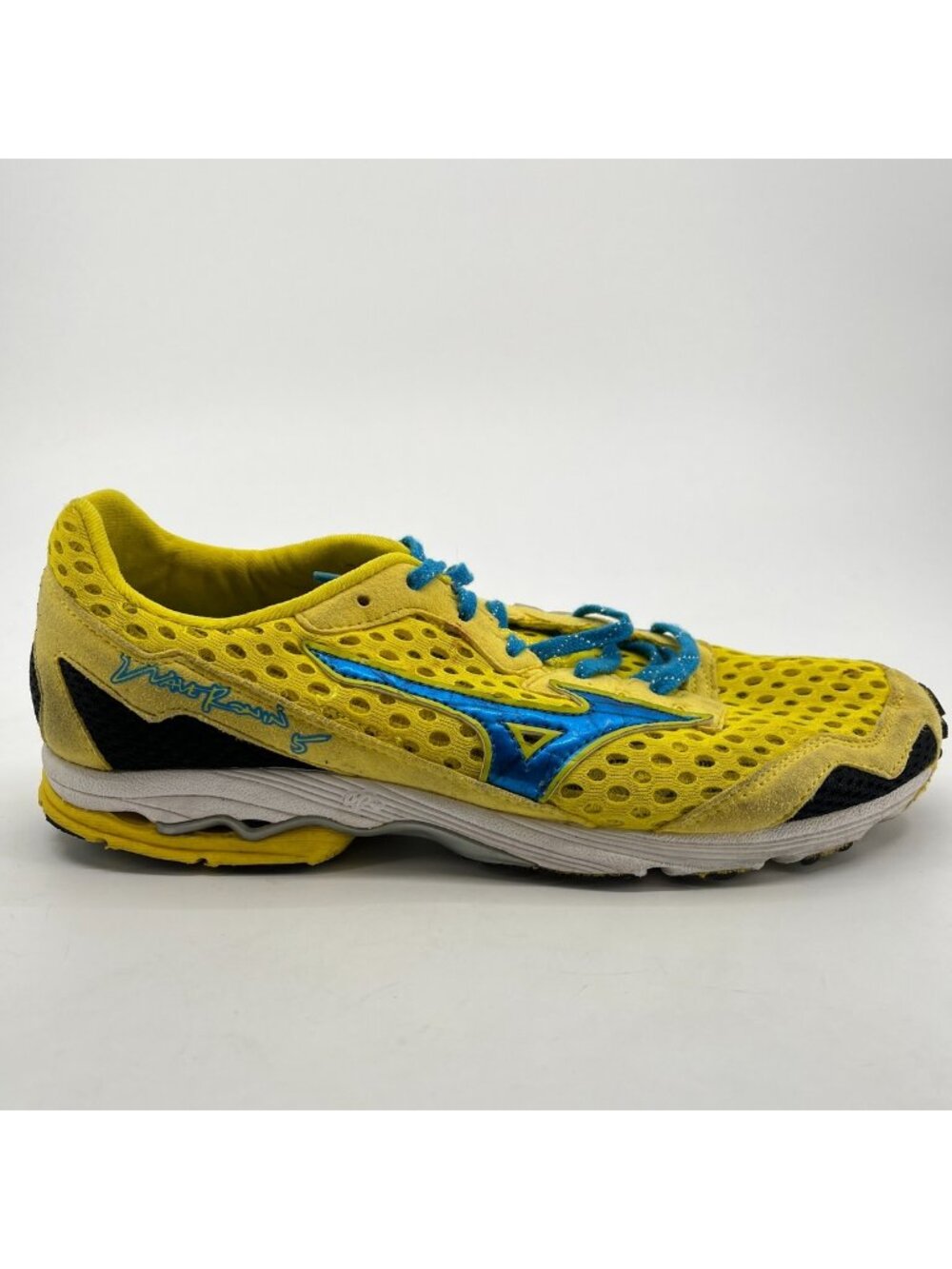 Mizuno Wave Ronin 5 Womens Size 9 Yellow Blue Athletic Running Shoes Sneakers